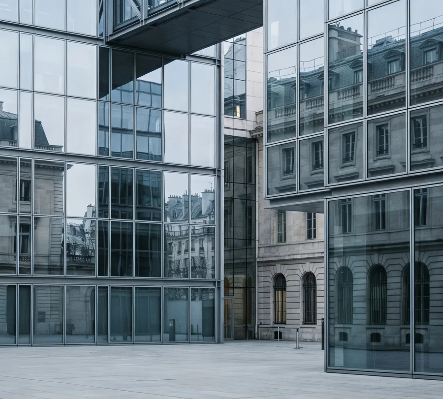 Façade d'un immeuble de bureaux au cœur de Paris